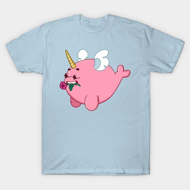 Narwhal: Cupid T-Shirt by JenjoInk